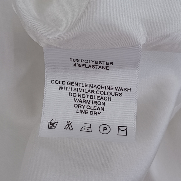 Maniere De Voir Satin Ruched Mini Dress Size 12 Women Sleeveless In White - Picture 16 of 16